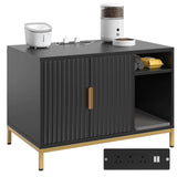 Bestier Large Cat Litter Box Enclosure Modern Hidden Litter Box Furniture with Charging Station