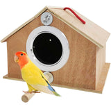kathson Parakeet Nest Box Bird Nesting House Parrot Breeding Mating Box for Lovebirds Cockatiel Budgie Finch (10.1x8.5x7.3)