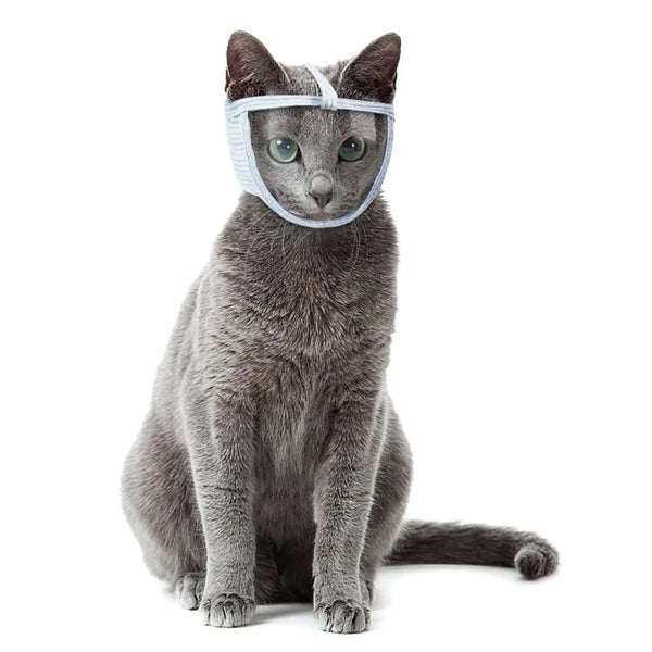 Cat Muzzle Breathable Cat Face Cover Transparent Anti Bite Face Protection for Nail Trimming Bathing