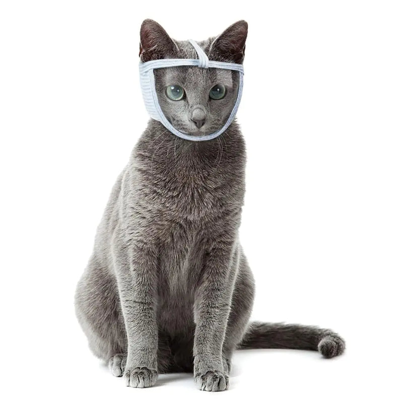 Cat Muzzle Breathable Cat Face Cover Transparent Anti Bite Face Protection for Nail Trimming Bathing