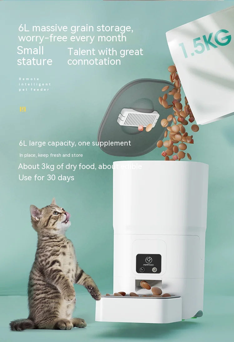 6L Automatic Pet Feeder ensures your cat is well-fed effortlessly, perfect for busy pet owners looking for convenience.