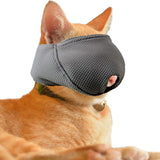wintchuk Cat Muzzle with Breathable Mesh Cat Mouth Guard Muzzle for Prevent Biting Chewing Grooming (S-Black)