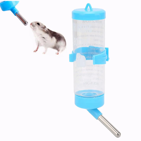 Hamsters Water Bottle Automatic No Drip Hanging Water Feeder Dispenser for Small Animals  Rat Rabbit Dwarf Gerbil Chinchilla(Blue 250ML)