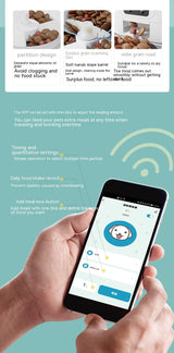Smartphone app controls the 6L Automatic Pet Feeder, ensuring your pet is fed anytime, anywhere with ease.