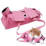 Kukaster Pet Cat’s Restraint Bag for Claw Care Nail Trimming Anti-scratching Grooming Bag for Cats Medical Examination(pink-l)